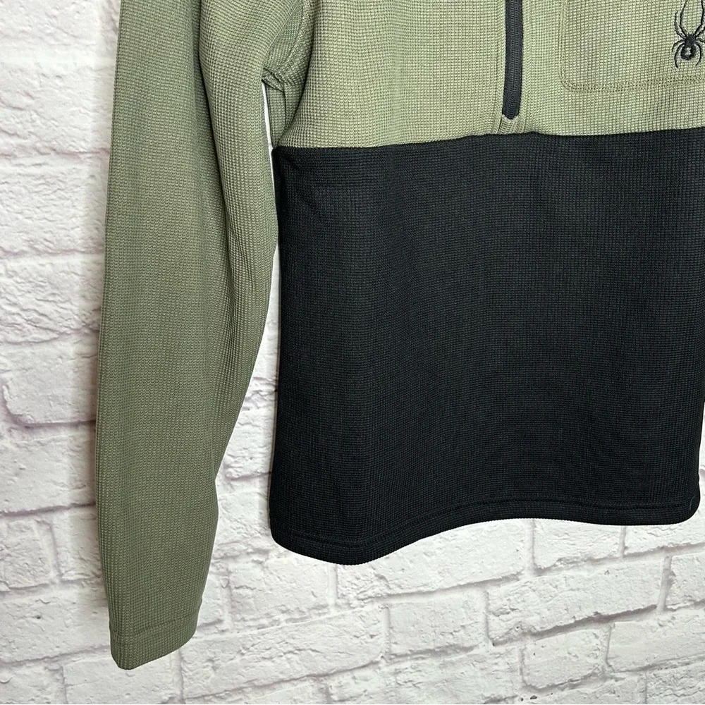 NWT Spyder Tea Leaf Medallion Bonded Fleece Sweater - Zip Neck - Picture 8 of 14